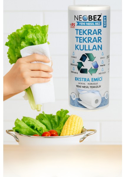 Meyve-Sebze-Gıda için Emici Yeni Nesil Bezi 22CM*28CM 50 Yaprak 4 Lü Paket