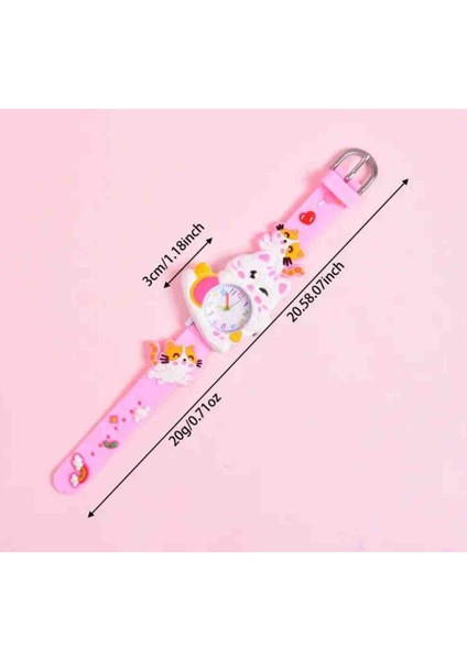 Kedi Figürlü Analog Kol Saati - Renkli Silikon Kayış - Eğlenceli Hediye Saat" ( 1 Adet Pembe ) fiyatları
