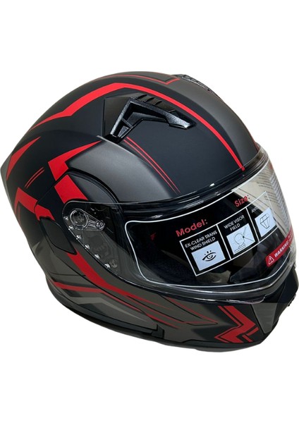 Jk Kask Çene Açılır Siyah Kırmızı L modelleri