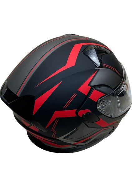 Jk Kask Çene Açılır Siyah Kırmızı L fırsatları
