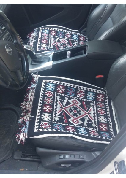 Oto Koltuk Kilim Seti - 3 Parça Takım (Siyah)