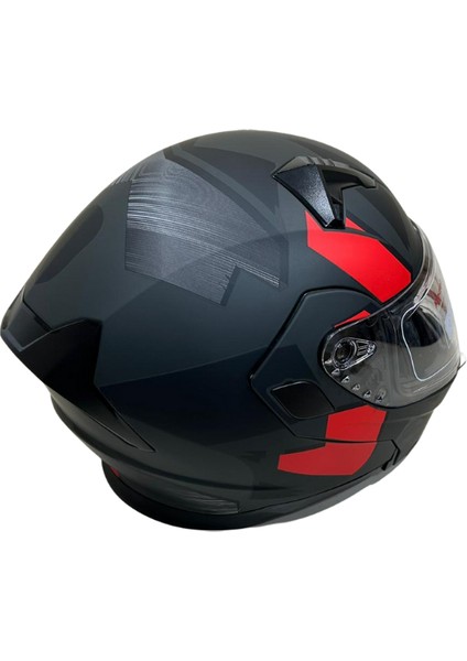 Jk Kask Çene Açılır Mat Siyah Kırmızı M fiyatları