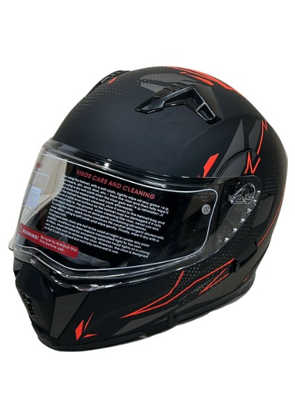 Jk Kask Çene Açılır Mat Siyah Kırmızı 4 L