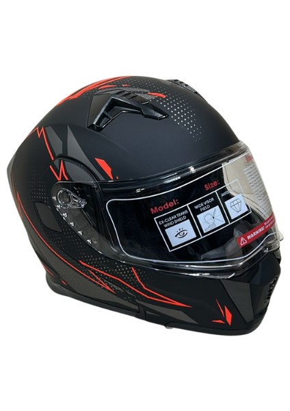 Jk Kask Çene Açılır Mat Siyah Kırmızı 4 L modelleri