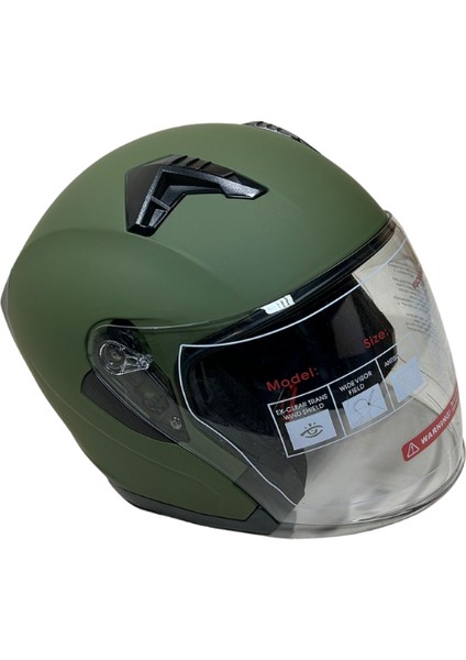 Jk Kask Yarım Çenesiz Yeşil M