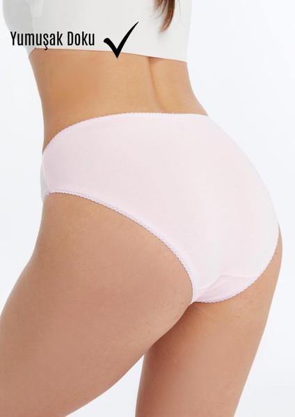 Kadın Külot Pamuklu Likralı Toz Pembe 7’li Paket İç Giyim modelleri