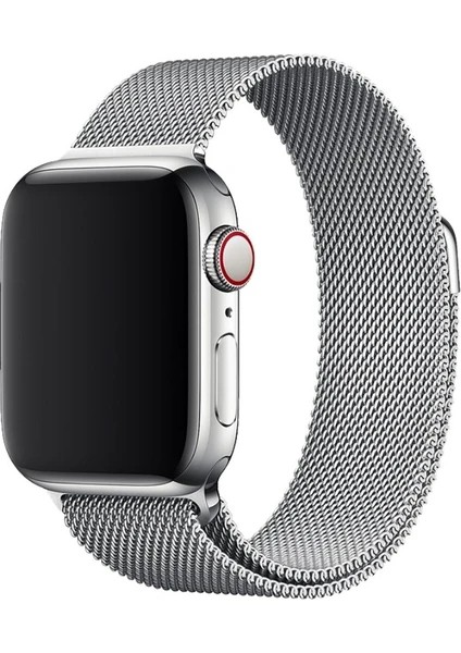 Apple Watch Uyumlu 42-44MM Krd1 Metal Hasır Kordon Gümüş 48MM 49MM Hasır Kordon