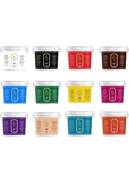 Akrilik Boya Seti 12 Renk x 1000ML.