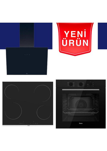 & Hoover Vitroseramik Elektrikli Siyah Ankastre Set ( QBL62CS + MS261 + HDG6C1GBTK )