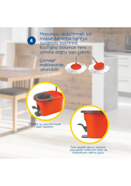 Garantili Force Pedallı Otomatik Temizlik Seti 16 Litre %100 Mikrofiber fırsatları