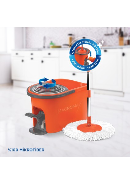 Garantili Force Pedallı Otomatik Temizlik Seti 16 Litre %100 Mikrofiber indirimleri