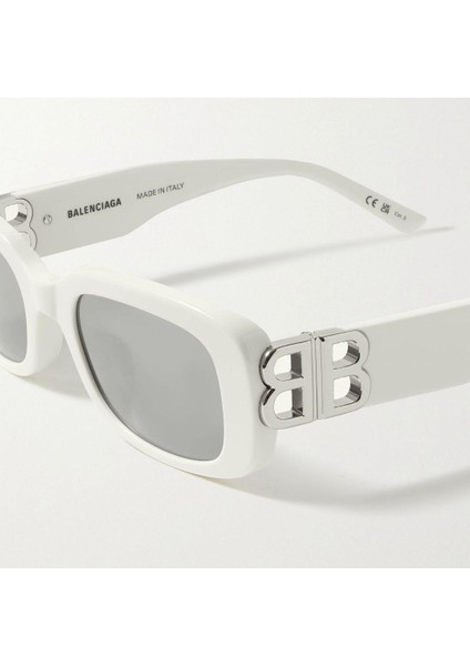 BB0310SK 003 Beyaz Siyah Aynalı Dikdörtgen Kadın Güneş Gözlüğü 53-22 modelleri