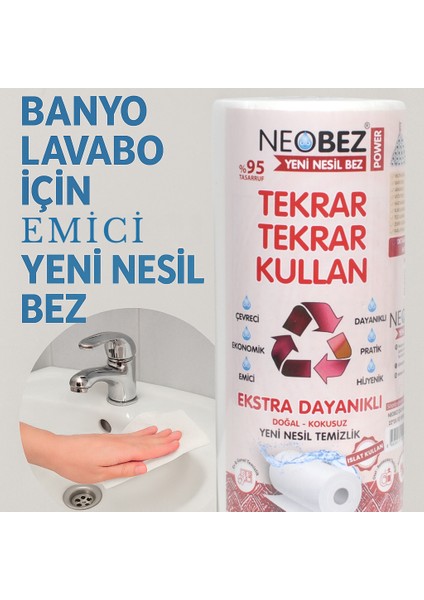 Banyo Lavabo için Dayanıklı Yeni Nesil Bez 40CM*40CM 50 Yaprak 4 Lü Paket