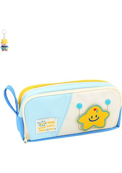 Kontrast Renk Yama Kalem Çantası Öğrenci Taşınabilir Büyük Kapasiteli Kalem Çantası Makaron Kırtasiye Kutusu Kalem Çantası (Yurt Dışından)