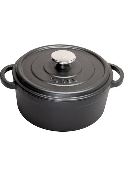24 cm Yuvarlak Tencere Mat Siyah