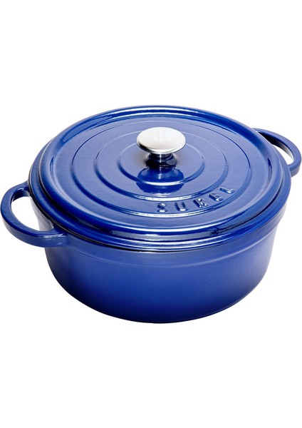 Aroma Kapak Parlak Mavi Yuvarlak Tencere 32 cm fiyatları