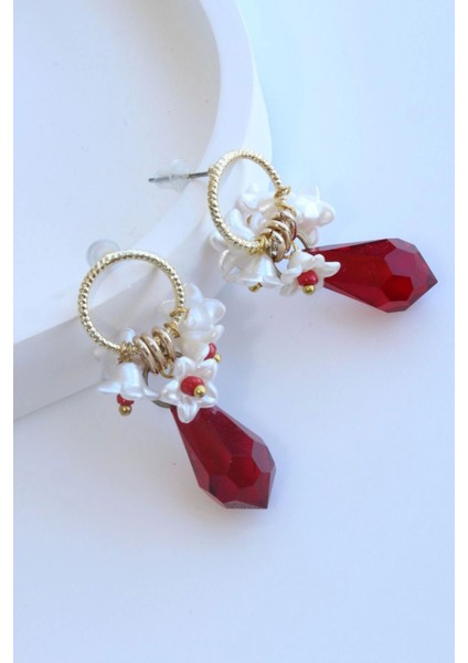 Passion Petal Çok Renkli İncili Çiçekli Kadın Küpe fiyatları