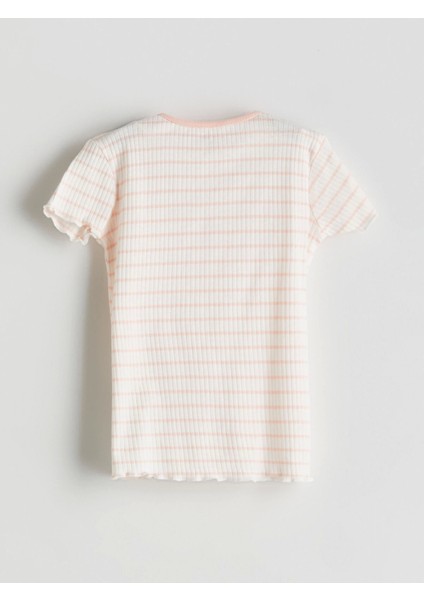 Lcw Baby Ekru Çizgili Kız Bebek Şortlu Pijama Takım fırsatları