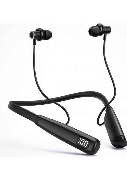 Sporcu Bluetooth Kulaklık 100 Saat Şarj Kapasiteli LCD Şarj Göstergeli Boyun Bantlı Kulaklık fiyatları
