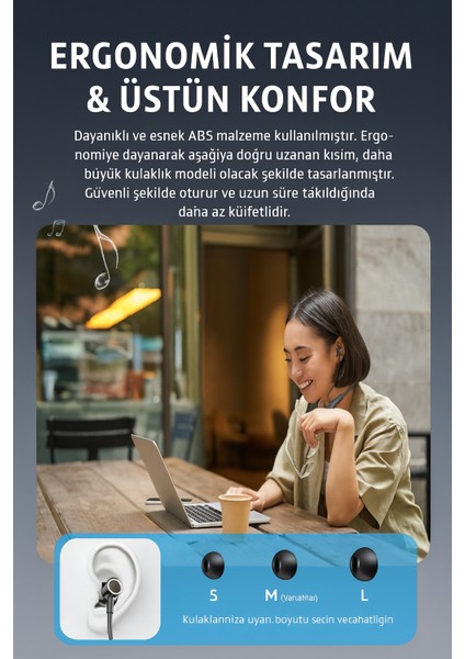 Sporcu Bluetooth Kulaklık 100 Saat Şarj Kapasiteli LCD Şarj Göstergeli Boyun Bantlı Kulaklık