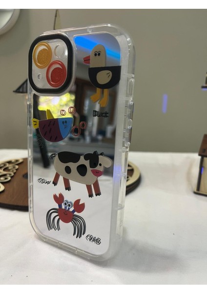 IPHONE 13 3D Digital Baskılı Aynalı Darbe Emici Tam Koruma Şeffaf Mika Telefon Kılıfı fiyatları