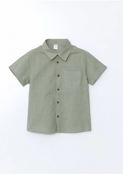 Lcw Kids Yeşil Basic Cepli Erkek Çocuk Poplin Gömlek modelleri