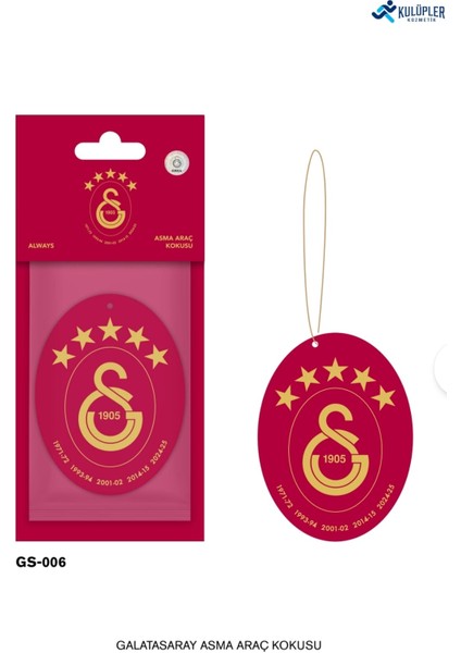 Galatasaray Resmi Lisanslı 5 Yıldızlı Asma Oto Kokusu ( Always Kokusu )
