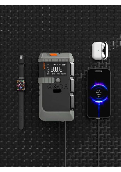 12000MAH 12000A 150 Psı Akü Takviyeli Oto Bisiklet Motosiklet Hava Kompresörü Lastik Şişirme Pompası fırsatları