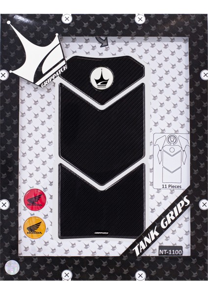 Honda NT1100 2025 ile Uyumlu Kaydırmaz 6d Karbon 11 Parça Tank Pad Seti GC27 fiyatları