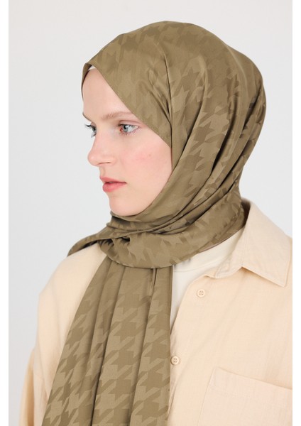 Haki Kazayağı Desenli Jakar Şal 5686 modelleri