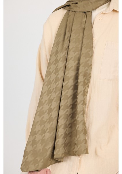 Haki Kazayağı Desenli Jakar Şal 5686 fırsatları