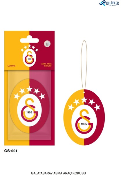 Galatasaray Resmi Lisanslı 5 Yıldızlı Asma Oto Kokusu ( Lavanta Kokusu )