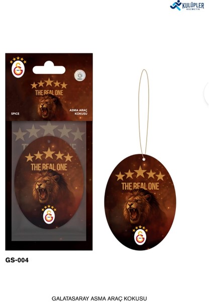 Galatasaray Resmi Lisanslı 5 Yıldızlı Asma Oto Kokusu Aslan ( Spıce Kokusu )