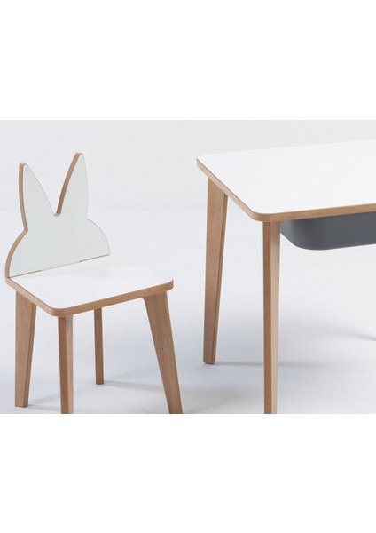 Depolama Hazneli Çocuk Aktivite Masa Sandalye Takımı - Tavşan Figürlü - Kare Masa modelleri