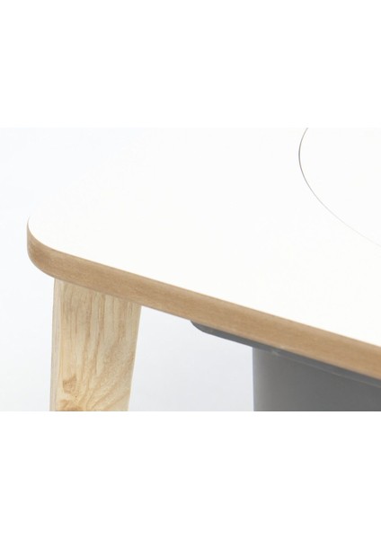 Depolama Hazneli Çocuk Aktivite Masa Sandalye Takımı - Ayıcık Figürlü - Kare Masa