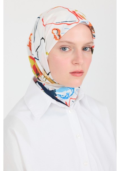 Orange Menekşe Desenli Eşarp 5693 fiyatları