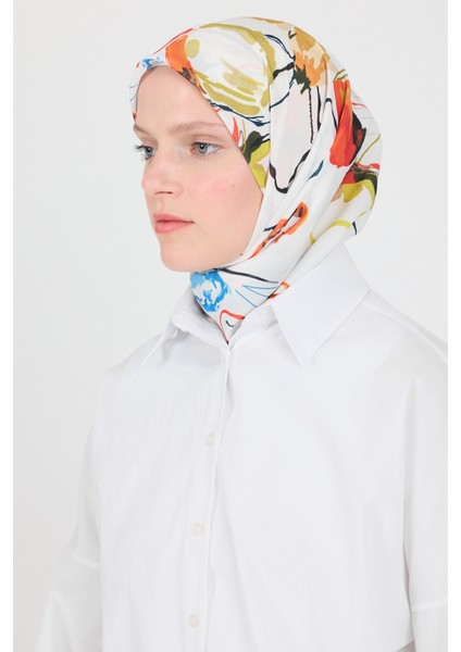 Orange Menekşe Desenli Eşarp 5693 modelleri