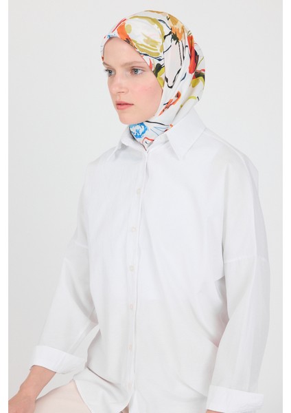 Orange Menekşe Desenli Eşarp 5693 fırsatları