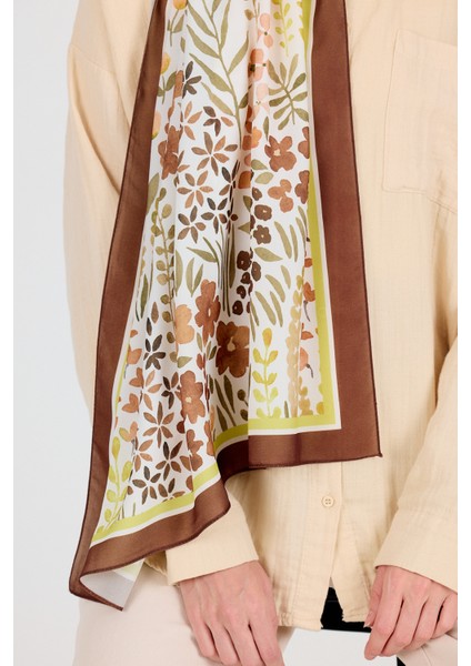 Kahve Kazayağı Desenli Jakar Şal 5686 fırsatları