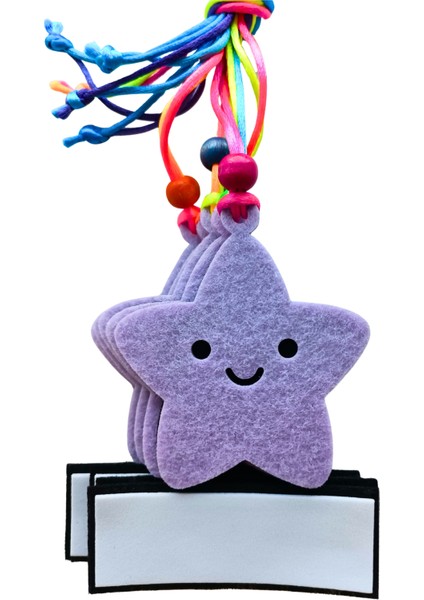 Lila - Yıldız Floş Ipli Askılı Yaka Isimliği Keçe modelleri