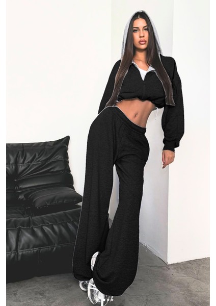 Bol Kesim Baggy Eşofman Altı Lastikli Paça Erkek Kadın Uyumlu Siyah/gri/füme modelleri