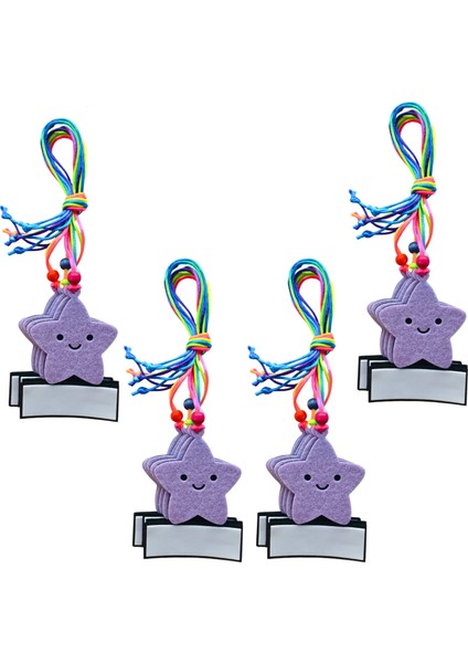 Lila - Yıldız Floş Ipli Askılı Yaka Isimliği Keçe