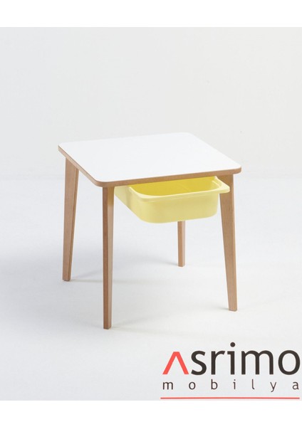 Yaz Sil Yüzeyli Çocuk Aktivite Masası - Kare - Sepetli