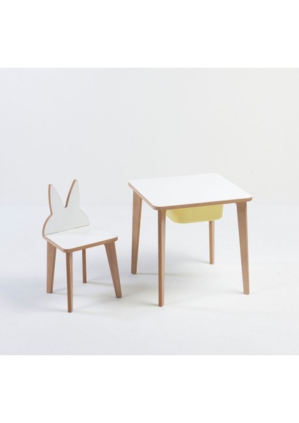 Depolama Hazneli Çocuk Aktivite Masa Sandalye Takımı - Tavşan Figürlü - Kare Masa fiyatları