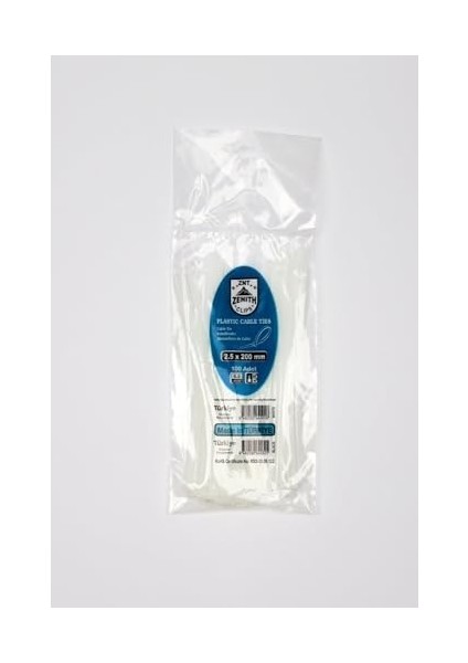 2,5X200 Beyaz Kablo Bağı & Plastik Kelepçe & Cırt Kelepçe 100 Adet (Paket) fiyatları