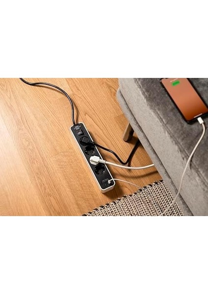 Ecolor Serisi 4 Soketli 2 Adet Type-C Hızlı Şarj Özellikli 1,5 Metre Kablolu Anahtarlı Priz Beyaz modelleri