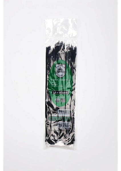 3,6X370 Siyah Kablo Bağı & Plastik Kelepçe & Cırt Kelepçe 100 Adet (Paket)