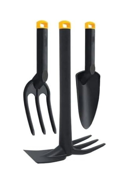 Sert Plastik Üçlü Bahçe Seti, Hobi Kürek - Çapa - Tırmık Bahçıvan Seti, Yüksek Basınca Dayanıklı Gövde, Paslanma Derdi Yok fiyatları