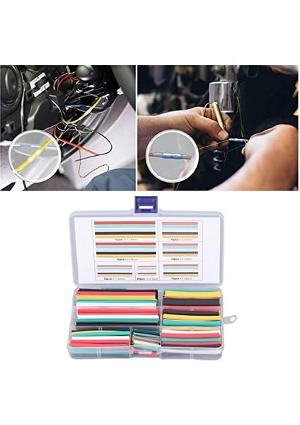 140 Adet Isıyla Daralan Makaron Kiti Isıyla Daralan Makaron Dıy Elektrik Kablosu Çeşitli Boru modelleri