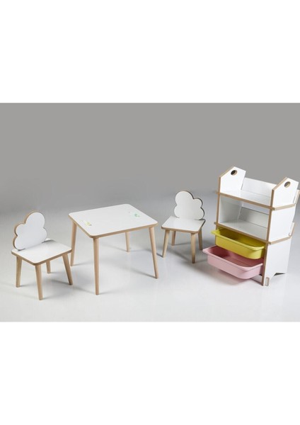 Çocuk Aktivite Masa Sandalye Kitaplık Takımı